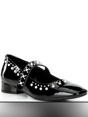NWT Studded Pearl Patent Mary Jane Pumps color black ,Sz. 8,5